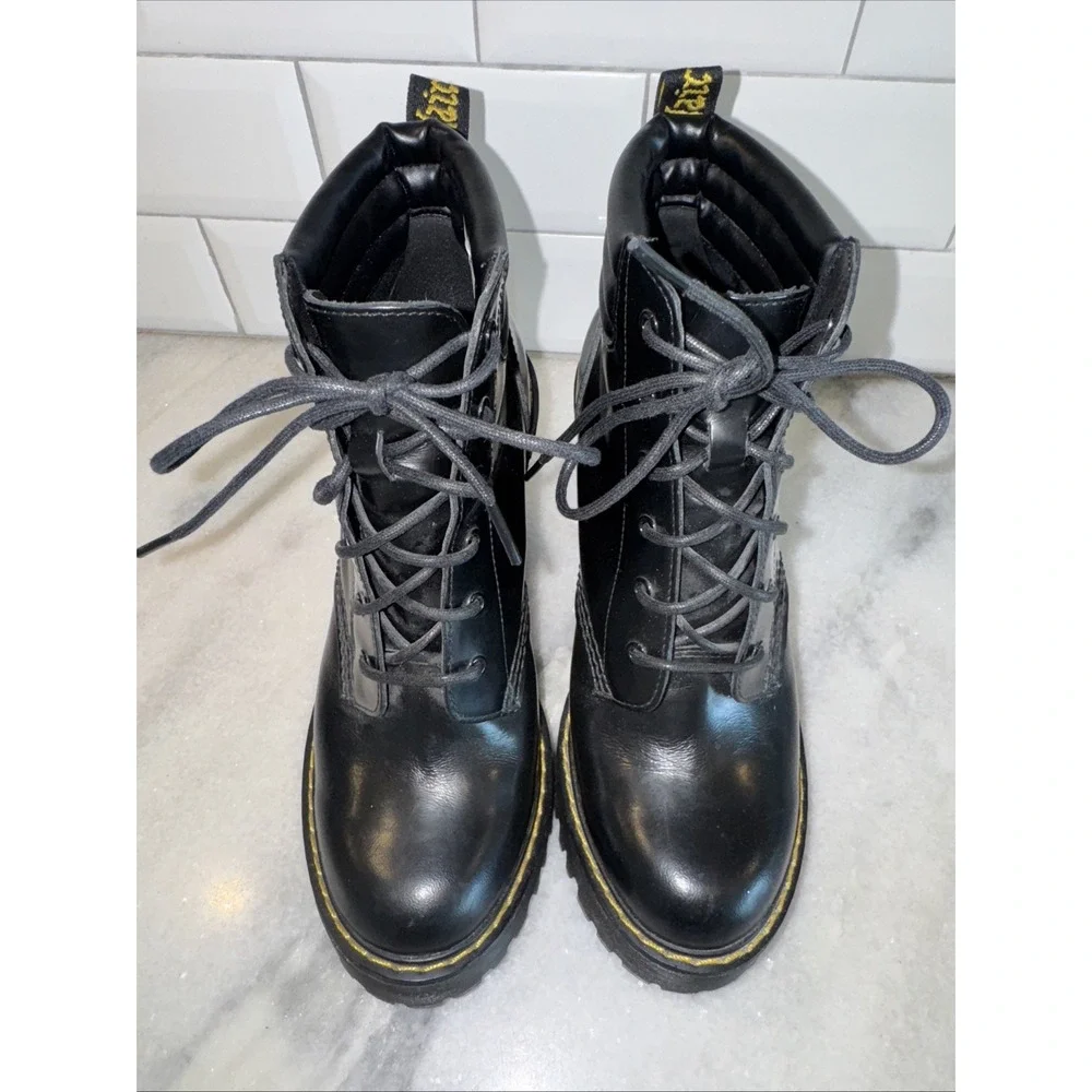 Dr Martens PersephoneHeel Ankle Booties Womens Size‎ 6 EUR 37 Black LeatherNWOT